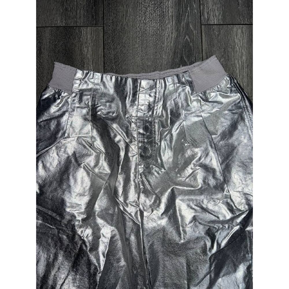 Free People Y2K Pockets Cargo Wide Mesmerize Me Preppy Pants Metallic M A004045 - Picture 7 of 12